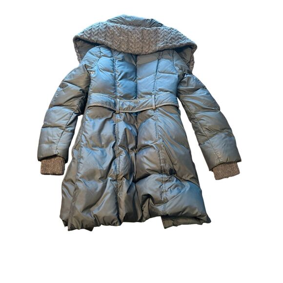 Mackage down hooded long puffer coat 2 in 1 vest sz medium women’s blue cable kn - Picture 4 of 10